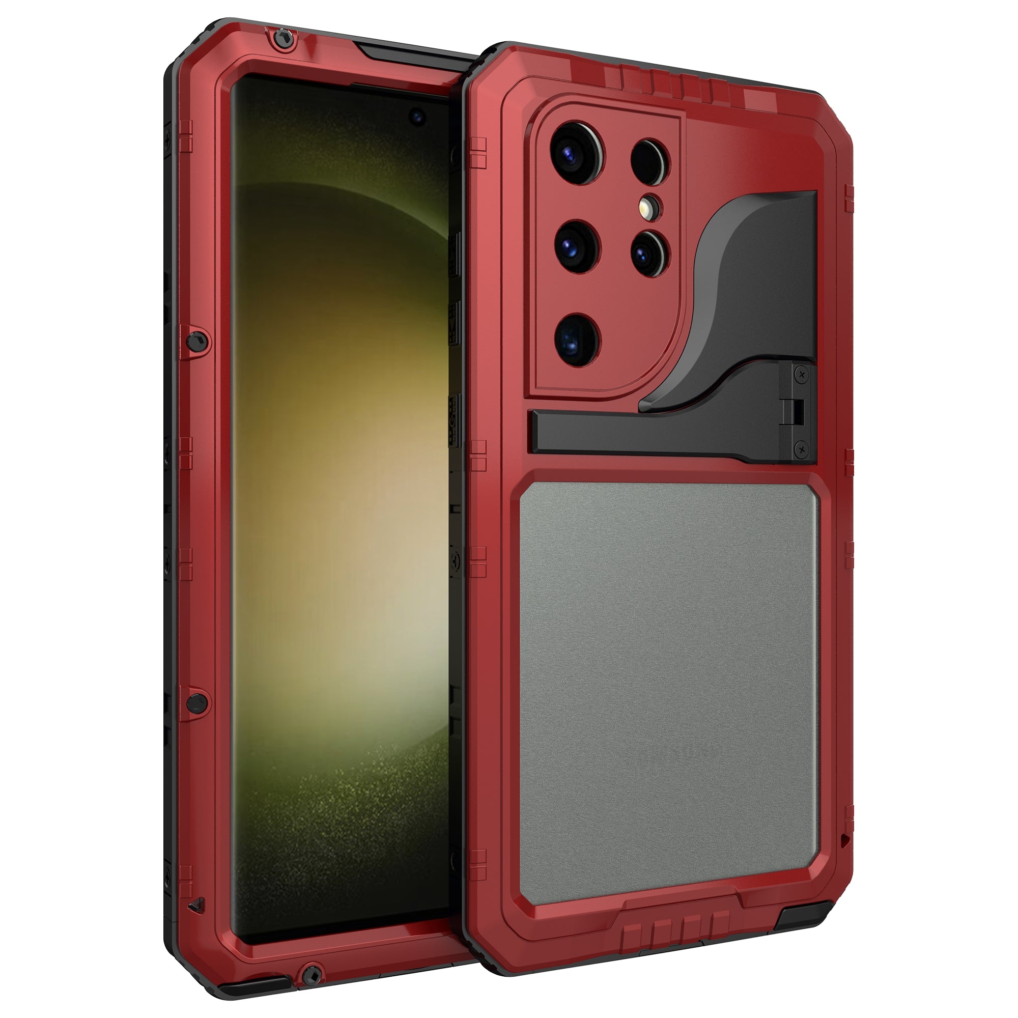 For Samsung Galaxy S23 Ultra IP68 Waterproof Case Kickstand Metal Silicone Protective Phone Cover with Screen Protector For Samsung Galaxy S23 Ultra IP68 Waterproof Case Kickstand Metal Silicone Protective Phone Cover with Screen Protector